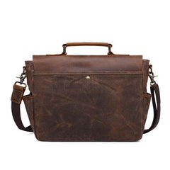 Waxed Canvas and Cowhide Leather Messenger Bag Men Satchel Briefcase Vintage Crossbody Bag Shoulder Bag Laptop Bag Unique Groomsmen Gifts