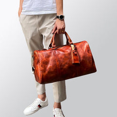 Women Full Grain Leather Duffel Bag, Handmade Men Travel duffel Bag, Vintage duffel, Overnight bag, Weekender Bag Best Unisex Gift