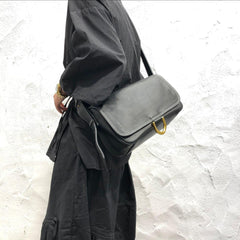 Women Leather Bag, Leather crossbody purse, Black soft bag, Everyday trendy crossbody Handmade bag, Messenger Purse