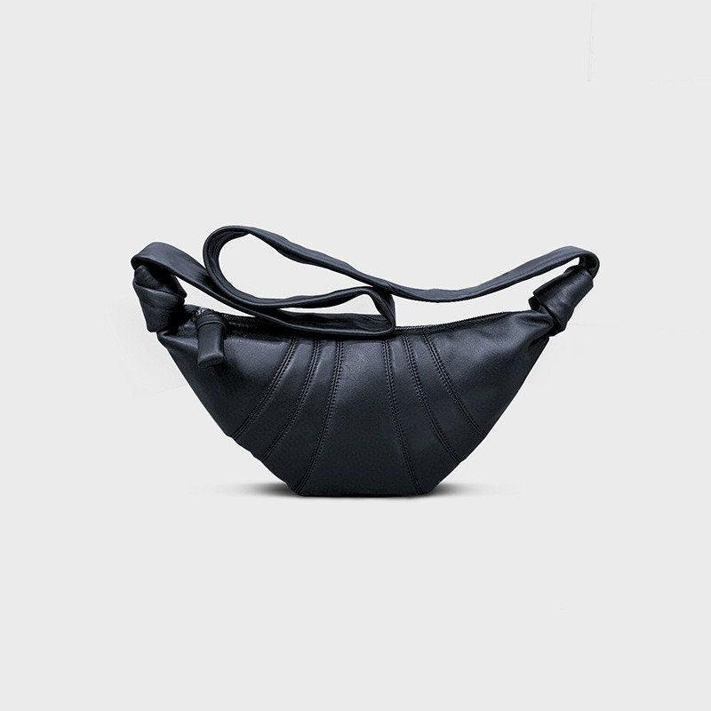 Zipped Crossbody Hobo Bag, Leather Designer Shoulder Bag, Women Soft Leather Handbag, Lambskin Leather Hobo Purse, Leather Shoulder Bag